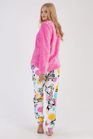 KADIN SOFT UZUN KOL PIJAMA TAKIM 303085 - Vienetta1.GrupPINK