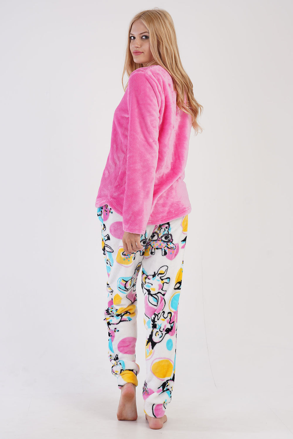 KADIN SOFT UZUN KOL PIJAMA TAKIM 303085 - Vienetta1.GrupPINK