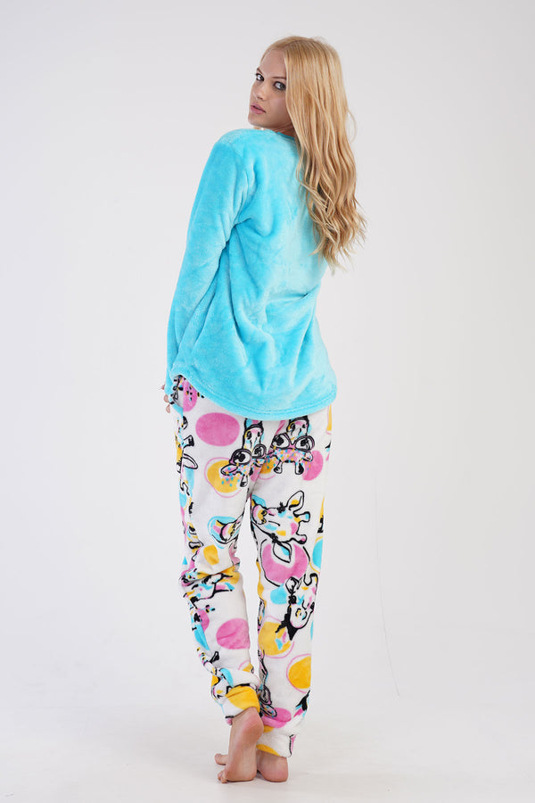 KADIN SOFT UZUN KOL PIJAMA TAKIM 303085 - Vienetta1.GrupPINK