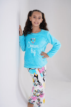 KIZ COCUK SOFT UZUN KOL PIJAMA TAKIM(7 - 8/13 - 14) 303086 - Vienetta1.GrupPARLAK MINT