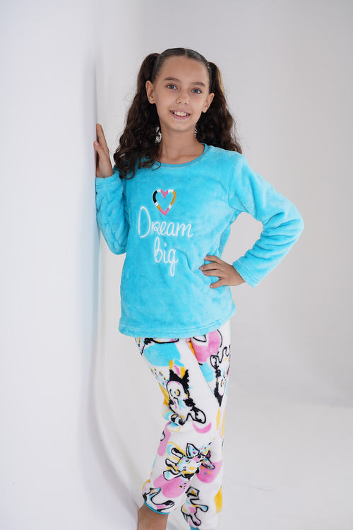 KIZ COCUK SOFT UZUN KOL PIJAMA TAKIM(7 - 8/13 - 14) 303086 - Vienetta1.GrupPARLAK MINT
