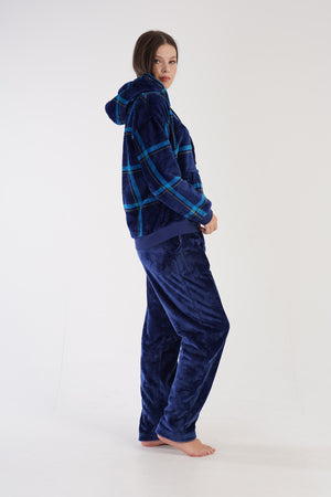 Woman Soft Fleece Indigo Pyjama Set