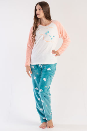 Woman Soft Aqua Pyjama Set