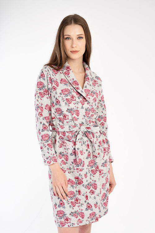 Woman Quilting Flowy Dressing Gown
