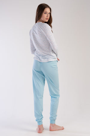 Woman Crystal Blue Pyjama Set
