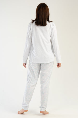 KADIN SUPREM XXL UZUN KOL PIJAMA TAKIM 303126 - Vienetta1.GrupGRAY MELANGE