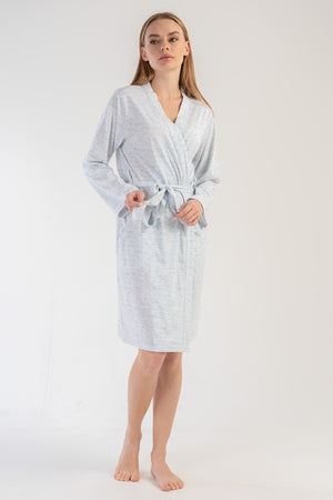 Woman Crystal Blue Dressing Gown
