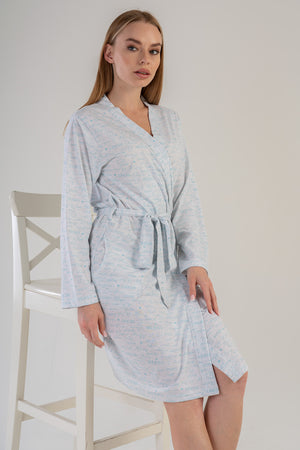 Woman Crystal Blue Dressing Gown