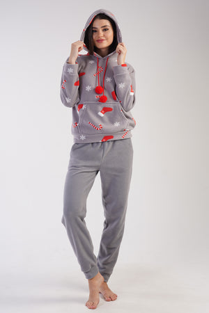 KADIN POLAR UZUN KOL PIJAMA TAKIM 303181 - Vienetta1.GrupGRI