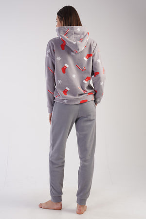 KADIN POLAR UZUN KOL PIJAMA TAKIM 303181 - Vienetta1.GrupGRI