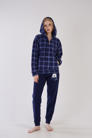 KADIN POLAR UZUN KOL PIJAMA TAKIM 303184 - Vienetta1.GrupINDIGO