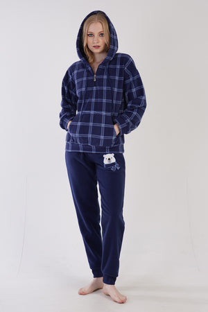 KADIN POLAR UZUN KOL PIJAMA TAKIM 303184 - Vienetta1.GrupINDIGO