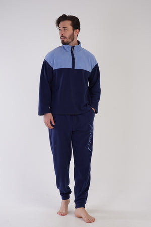 Man Fleece Indigo Pyjama Set