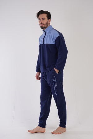 Man Fleece Indigo Pyjama Set
