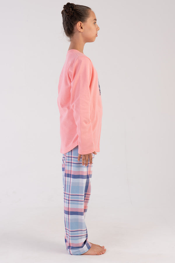 KIZ COCUK 2IPLIK UZUN KOL PIJAMA TAKIM 303202 - Vienetta1.GrupPINK