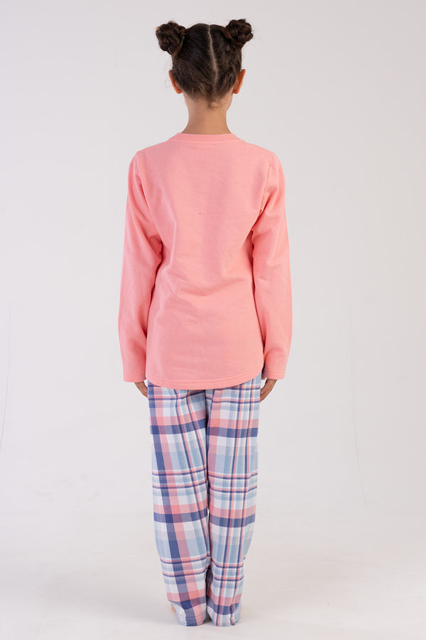 KIZ COCUK 2IPLIK UZUN KOL PIJAMA TAKIM 303202 - Vienetta1.GrupPINK