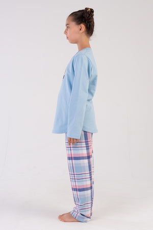 KIZ COCUK 2IPLIK UZUN KOL PIJAMA TAKIM 303202 - Vienetta1.GrupPINK