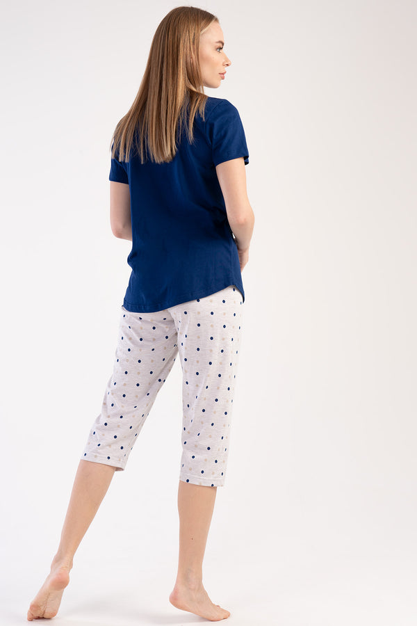 KADIN KISA KOL KAPRI TAKIM 303219 - Vienetta1.Grup1193INDIGO