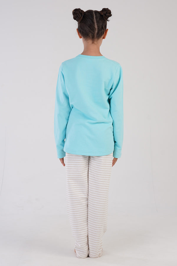 KIZ COCUK 2IPLIK UZUN KOL PIJAMA TAKIM(7 - 8/13 - 14) 303231 - Vienetta1.GrupMINT