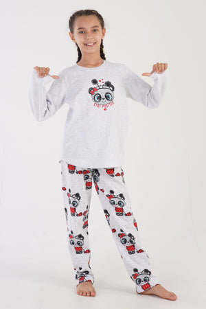 KIZ COCUK 2IPLIK UZUN KOL PIJAMA TAKIM(9 - 10/15 - 16) 303250 - Vienetta1.GrupGRAY MELANGE