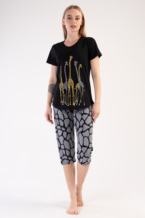 KADIN KISA KOL KAPRI TAKIM 303291 - Vienetta1.GrupSIYAH