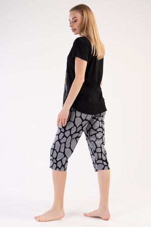 KADIN KISA KOL KAPRI TAKIM 303291 - Vienetta1.GrupSIYAH