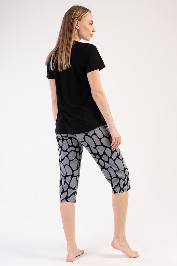 KADIN KISA KOL KAPRI TAKIM 303291 - Vienetta1.GrupSIYAH