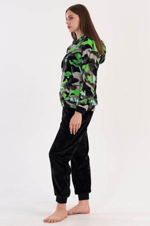 KADIN SOFT UZUN KOL PIJAMA TAKIM 304078 - Vienetta1.GrupSIYAH