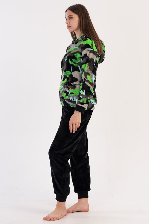 KADIN SOFT UZUN KOL PIJAMA TAKIM 304078 - Vienetta1.GrupSIYAH