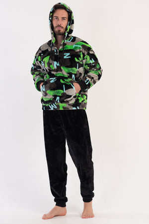 ERKEK SOFT UZUN KOL PIJAMA TAKIM 304079 - Vienetta1.GrupSIYAH