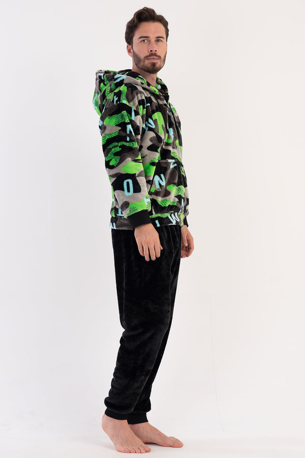 ERKEK SOFT UZUN KOL PIJAMA TAKIM 304079 - Vienetta1.GrupSIYAH