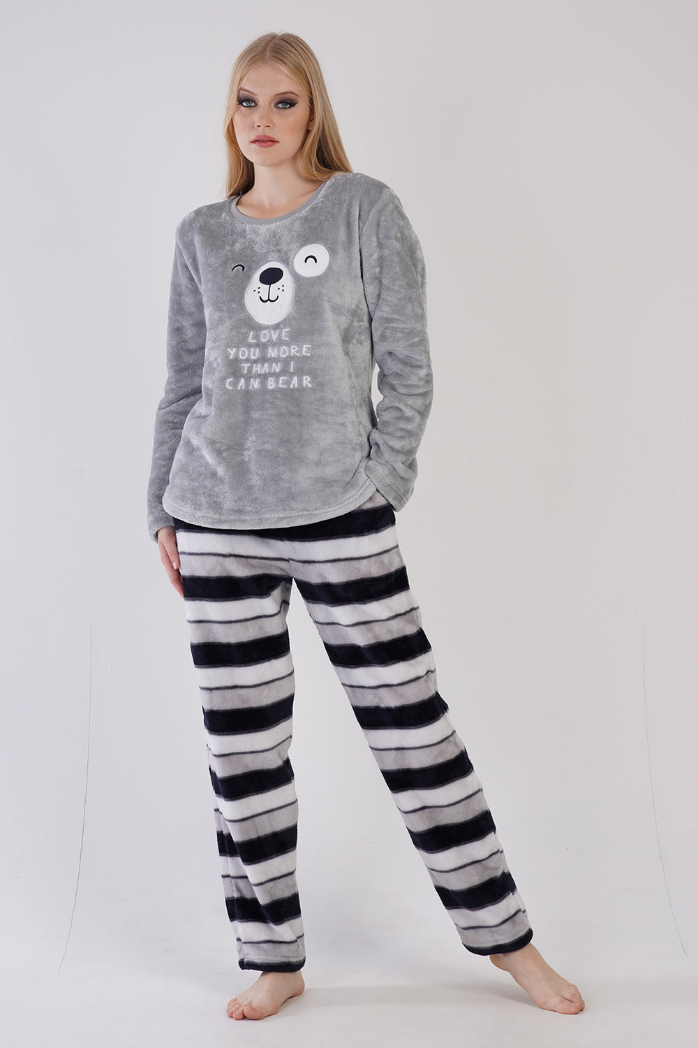 KADIN SOFT UZUN KOL PIJAMA TAKIM 304080 - Vienetta1.GrupTAS