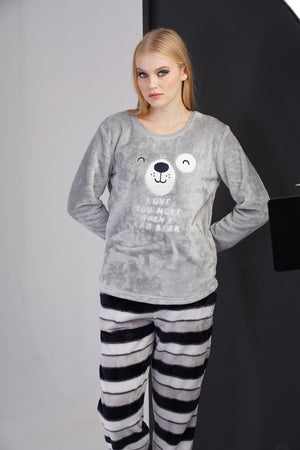 Woman Soft Fleece Stone Pyjama Set