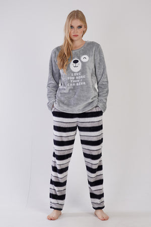 Woman Soft Fleece Stone Pyjama Set