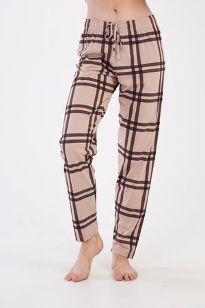 Woman Brown and Beige Pyjama Separate