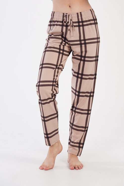 Woman Brown and Beige Pyjama Separate