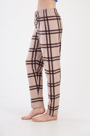 Woman Brown and Beige Pyjama Separate