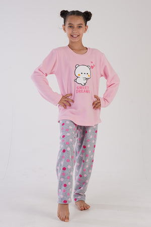 KIZ COCUK POLAR UZUN KOL PIJAMA TAKIM(7 - 8/13 - 14) 304151 - Vienetta1.GrupPINK