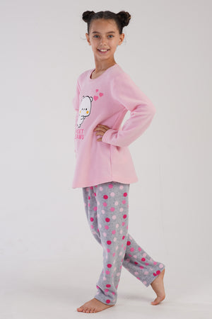 KIZ COCUK POLAR UZUN KOL PIJAMA TAKIM(7 - 8/13 - 14) 304151 - Vienetta1.GrupPINK