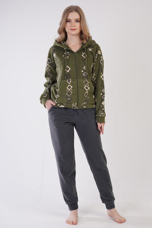 Woman Benna Fleece Zipper Detail Pyjama Set