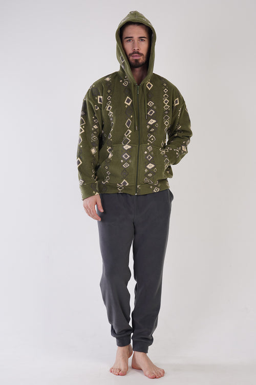 ERKEK POLAR UZUN KOL PIJAMA TAKIM 304158 - Vienetta1.GrupHAKI