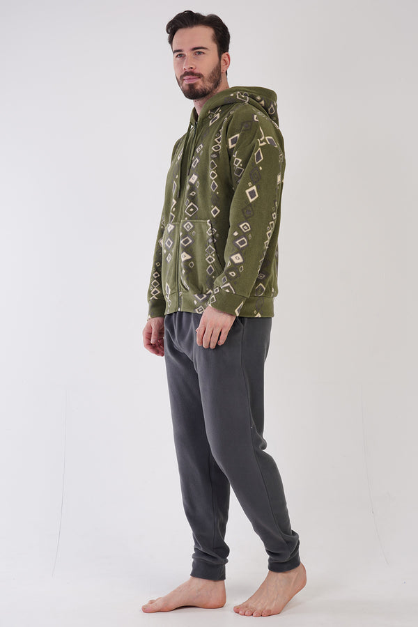 ERKEK POLAR UZUN KOL PIJAMA TAKIM 304158 - Vienetta1.GrupHAKI