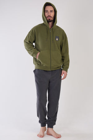 ERKEK POLAR UZUN KOL PIJAMA TAKIM 304159 - Vienetta1.GrupHAKI