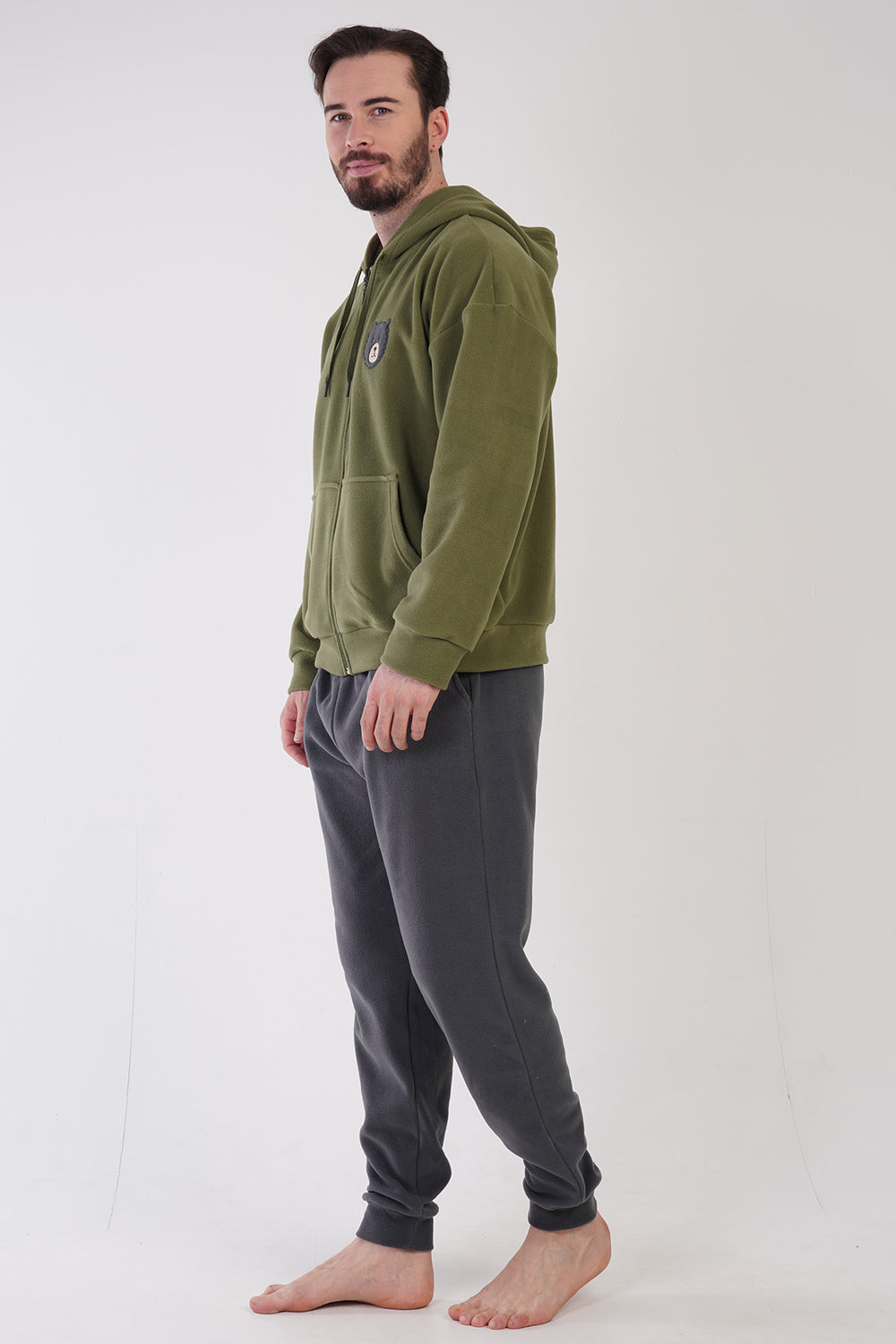 ERKEK POLAR UZUN KOL PIJAMA TAKIM 304159 - Vienetta1.GrupHAKI