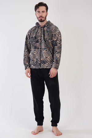 ERKEK POLAR UZUN KOL PIJAMA TAKIM 304168 - Vienetta1.GrupSIYAH