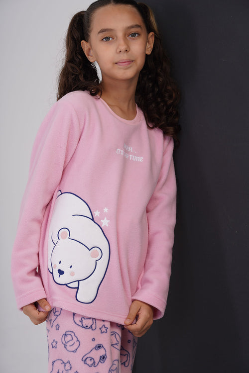 KIZ COCUK POLAR UZUN KOL PIJAMA TAKIM(7 - 8/13 - 14) 304172 - Vienetta1.GrupPEMBE