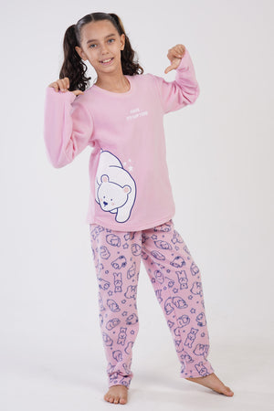 KIZ COCUK POLAR UZUN KOL PIJAMA TAKIM(7 - 8/13 - 14) 304172 - Vienetta1.GrupPEMBE