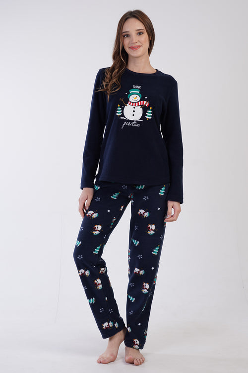 KADIN POLAR UZUN KOL PIJAMA TAKIM 305001 - Vienetta1.GrupINDIGO