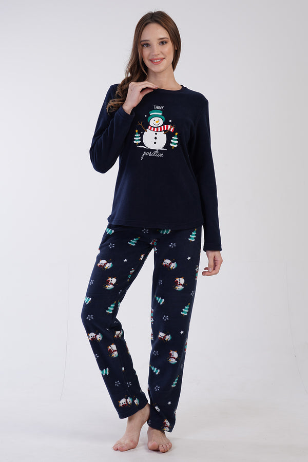 KADIN POLAR UZUN KOL PIJAMA TAKIM 305001 - Vienetta1.GrupINDIGO