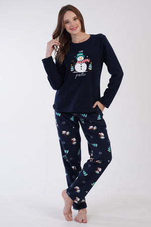 KADIN POLAR UZUN KOL PIJAMA TAKIM 305001 - Vienetta1.GrupINDIGO